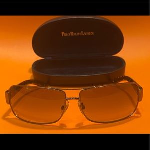 POLO Ralph Lauren silver metal and tortoise polarized  sunglasses
